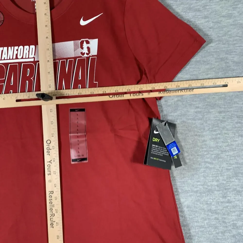 Stanford Cardinal Shirt Womens Large Red NCAA Football Nike Dri Fit Tee